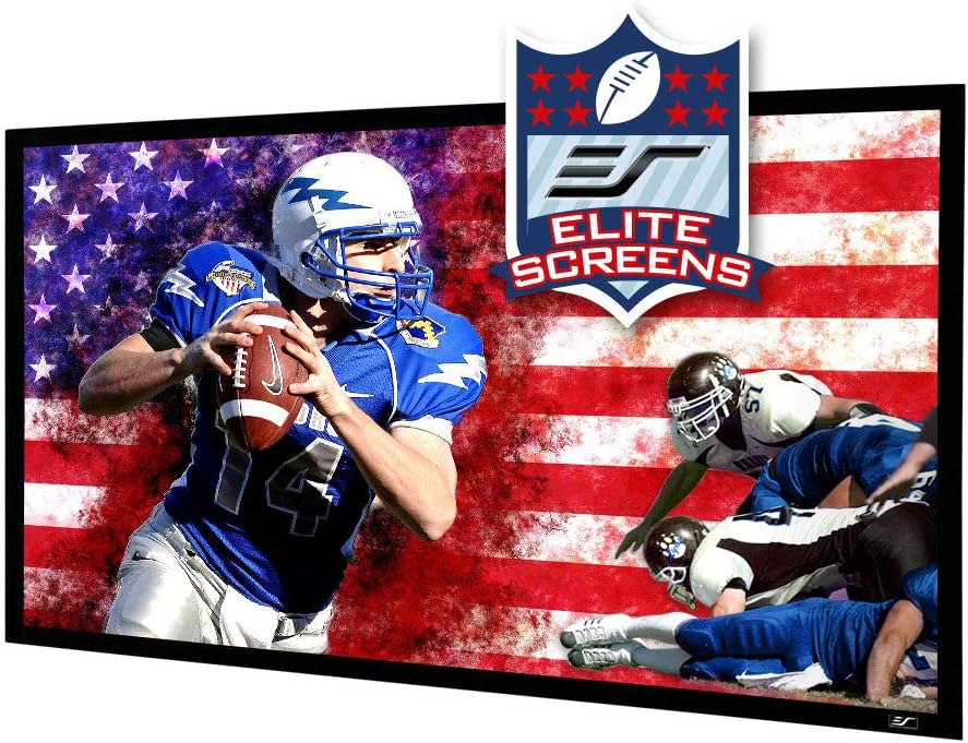 Elite Screens 120" Wall Mount Fixed Frame Projector Screen Diagonal 16:9, 8K/4K Ultra Hd Ready, Aluminum Frame, Projection Screen for Indoor Home Movie Theater Cinema, SF120HW2, CineWhite 1.3 Gain