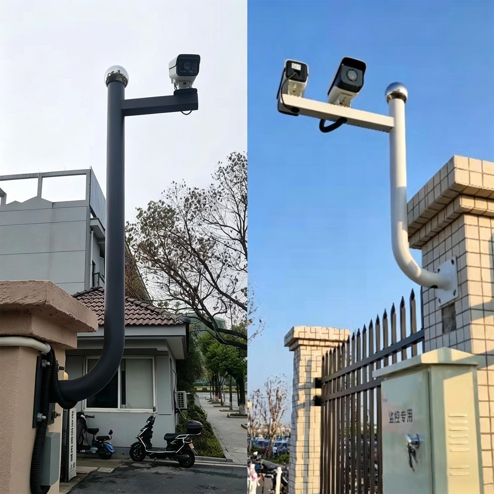 Generisch Diese Wandhalterung aus Metall für Überwachungskameras, Langer Arm für CCTV- und IP-Kameras, perfekt für die Außenüberwachung, wetterfest und langlebig (1,5 m / 4,92 ft).