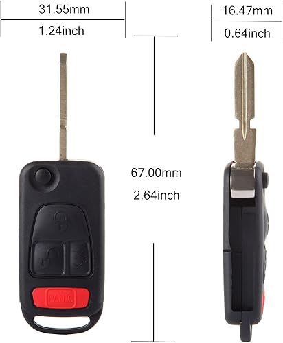 Miniatura 2 de ECCPP Funda de repuesto para llave sin llave sin corte, para Mercedes Benz Series 94-2005 NCZMB1K (paquete de 1)