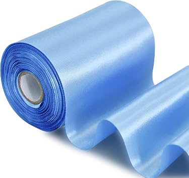 TONIFUL Baby Blue Satin Ribbon 4 Inch 22yd for Gift Wrap Christmas Decor