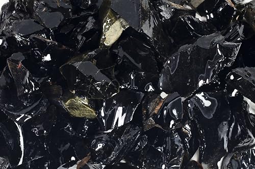 Fantasia Materiales 1 libra de piedras en bruto de obsidiana negra de México - Vidrio de volcán natural crudo