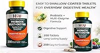 Vista 5 de H4U Probiotic Multi-Enzyme Digestive Enzymes Formula with Acidophilus Tablets for Digestive Health & Gut Support, Dietary Supplement, 200 Count
