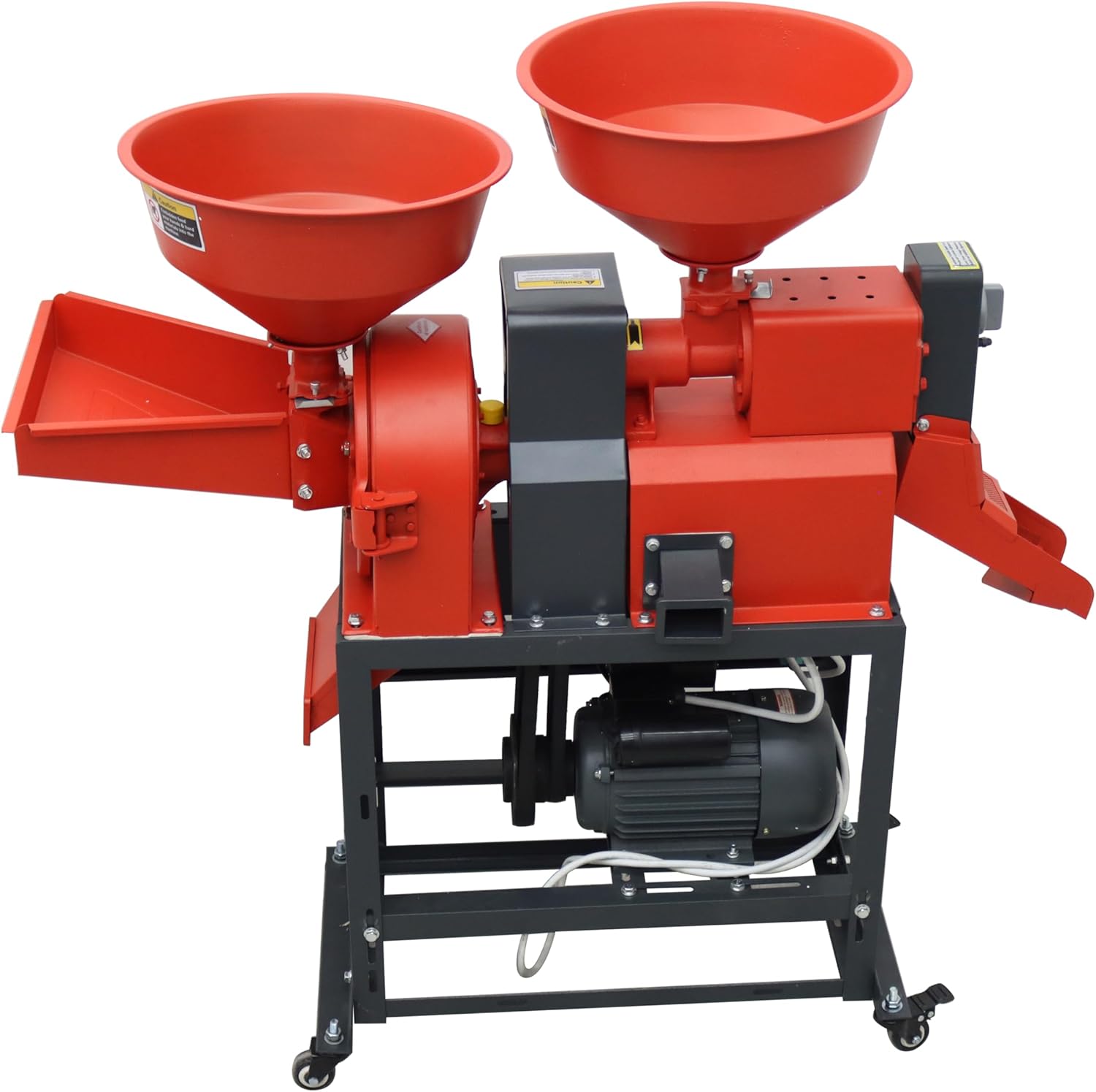 TECHTONGDA Rice Peeler Miller Grinder Sheller Huller Flour Mill Pulverizer Dehusk for Millet Corn Grain Wheat Cereals Forage with 1-Layer Screen 286-374LB/H 220V