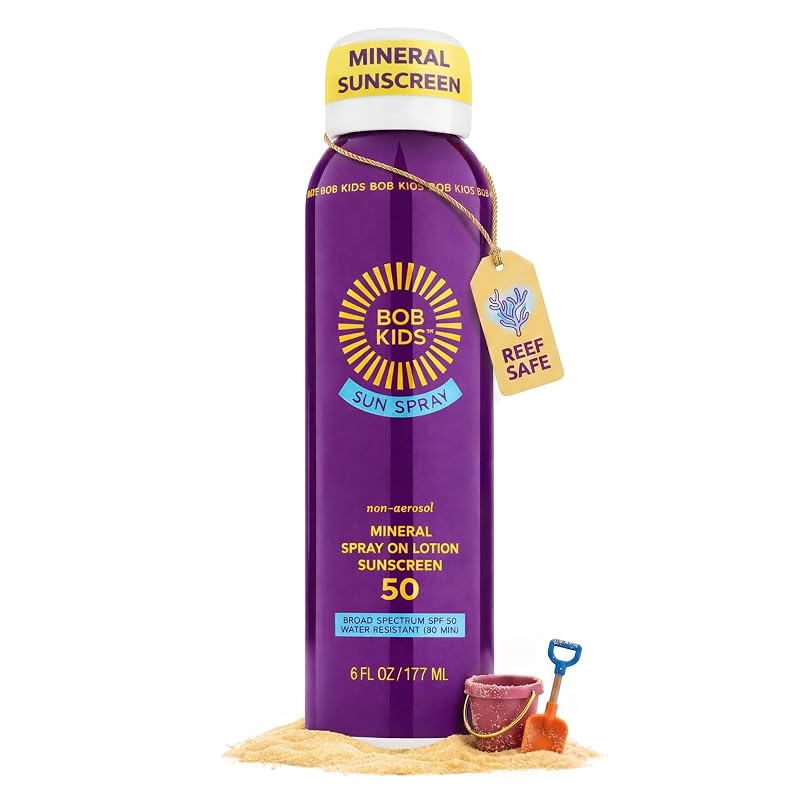 Brush On Block BOB KIDS Spray Solar Mineral FPS 50, Sem Aerossol, Resistente à Água, 177 mL
