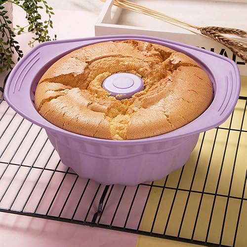 Miniatura 9 de Webake Molde de silicona acanalada Pan antiadherente Kugelhopf Cake Molde de silicona de 9 pulgadas para horno - rojo