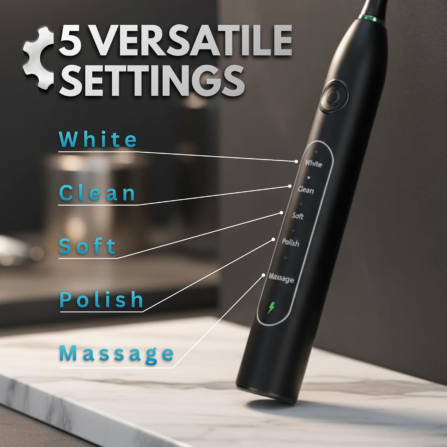 Electric Toothbrush for Adults with 8 Replacement Brush Heads, SunnyNest Rechargeable Sonic Toothbrush with 5 Cleaning Modes, IPX7 Waterproof, Smart Timer Deep Clean Whitening Oral Care Kit