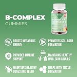 SUKU Gommies complexes de vitamine B avec vitamine C – Vegan sans sucre 8 B Vitamins Supplément gommy complexe augmente le développement cellulaire, améliore le métabolisme & Formation de collagène, arôme de pêche (60 Gommies)