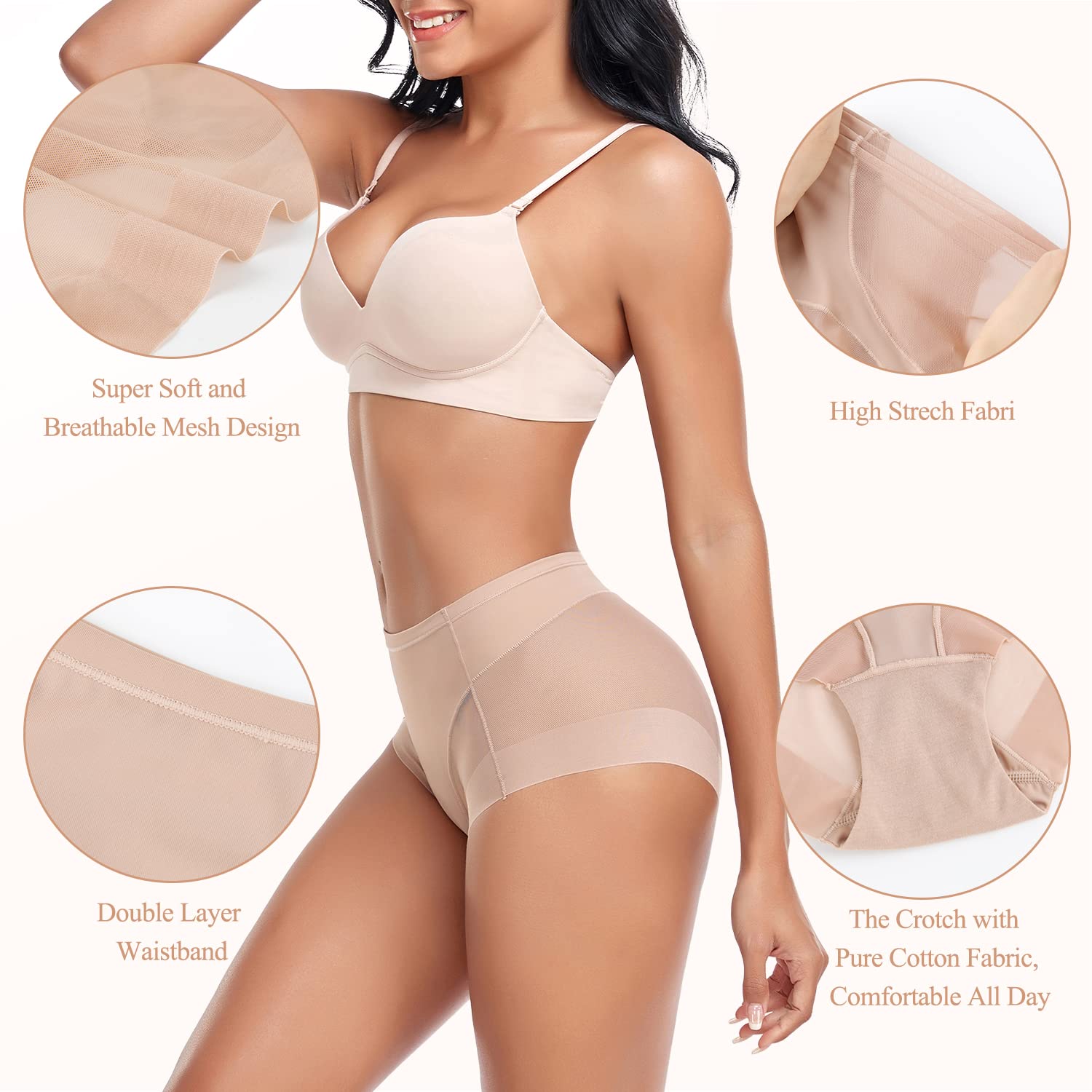 JOYSHAPER Culotte gainante pour femme - Culotte de compression invisible - Soulève les fesses