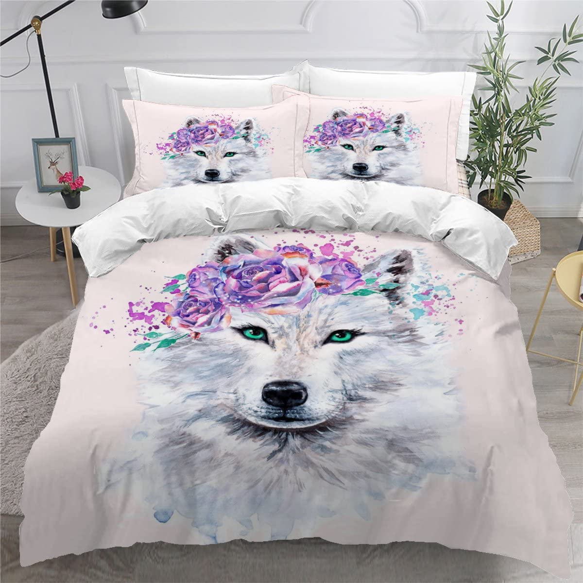 Housse de couette loup 220x240 pour une ambiance nature et cocooning dans votre chambre d'adulte