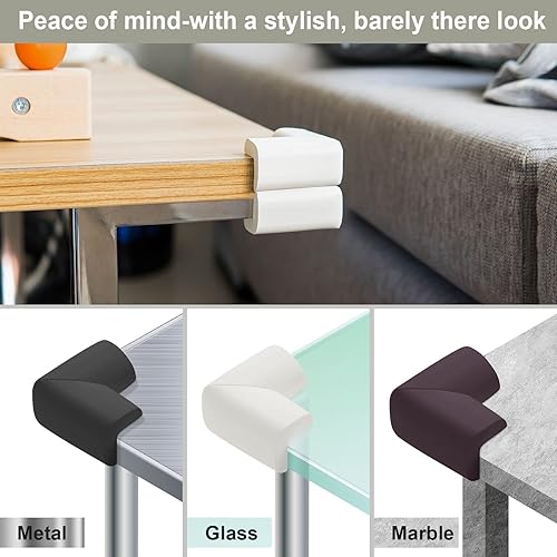 Miniatura 8 de Paquete de 8 protectores de esquina para bebés, esquinas y bordes precintados, esquinas y bordes a prueba de bebés, parachoques de seguridad para