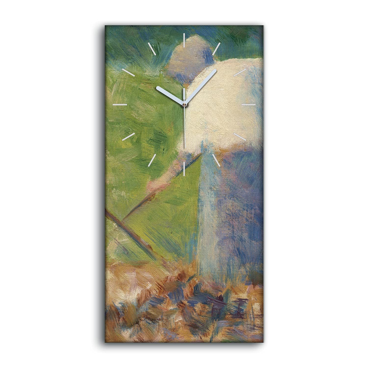 Horloge sur toile Coloray 30x60cm avec aiguilles blanches pour une déco murale moderne