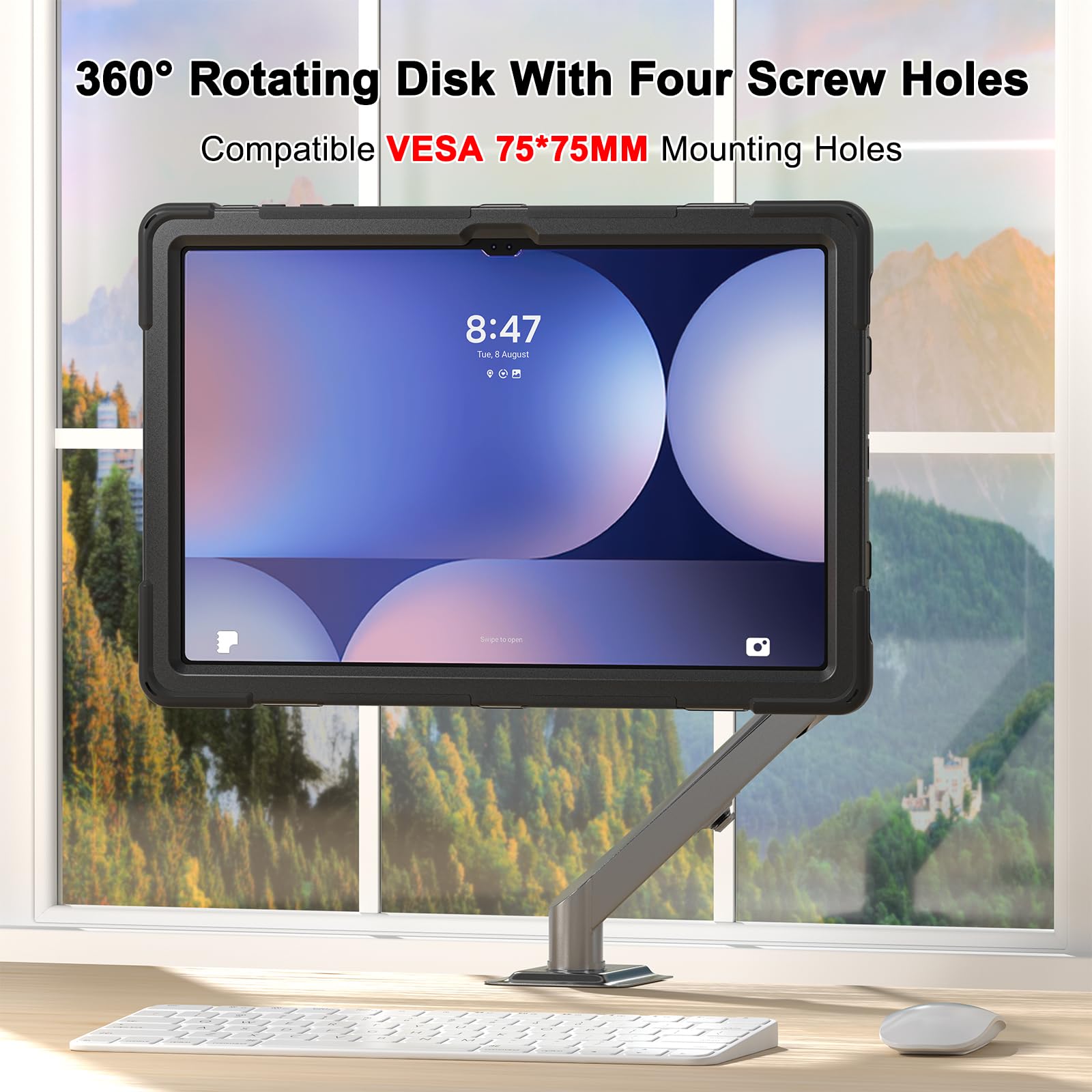 Etui kompatybilne z Samsung Galaxy Tab S10 Ultra 2024/ S9 Ultra/ S8 Ultra 14,6 cala, [wbudowany uchwyt na ołówki] odporne na wstrząsy, wytrzymałe etui ochronne, obrotowy stojak/pasek na ramię (czarny)