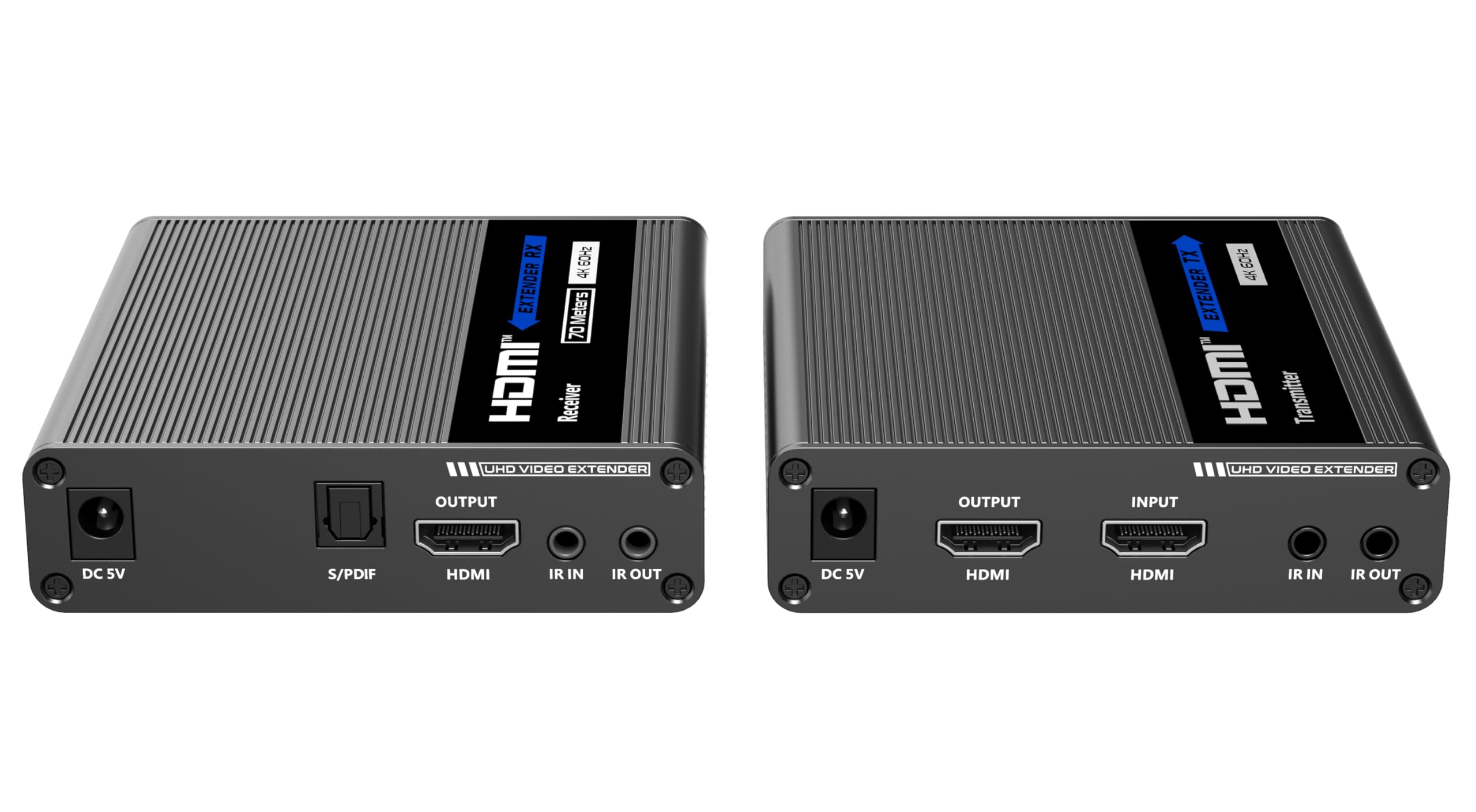 Techly 362312 Amplificatore Extender HDMI 4K Fino a 70m su Cavo Cat.6/6A/7 Punto-Punto