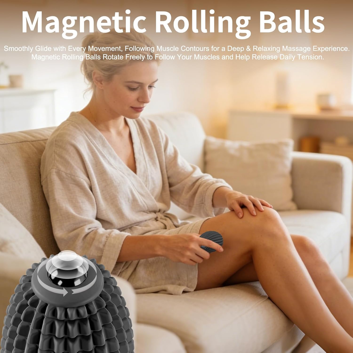 Vibrating Massage Ball for Full Body Relaxation, Silicone Trigger Point Massager Ball for Back, Neck, Foot, Muscle Recovery, Portable Rechargeable Massage Roller, 3 Vibration Modes (Black)