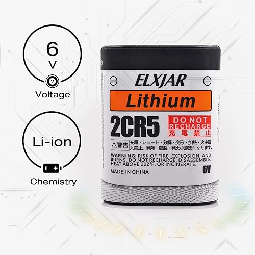 Miniatura 2 de Paquete de 5 baterías de litio de 6 V 1300 mAh 2CR5 con protección PTC, repuesto para 245 DL245 EL2CR5 Kl2CR5