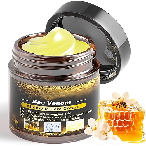 Bee Venom Cream, Clinically Tested Anti Aging Treatment with Natural Ingredients, Bee Venom Skin Treatment Cream, Sensitive Skin Care for Back, Neck, Hands, Knee, 2.12OZ
