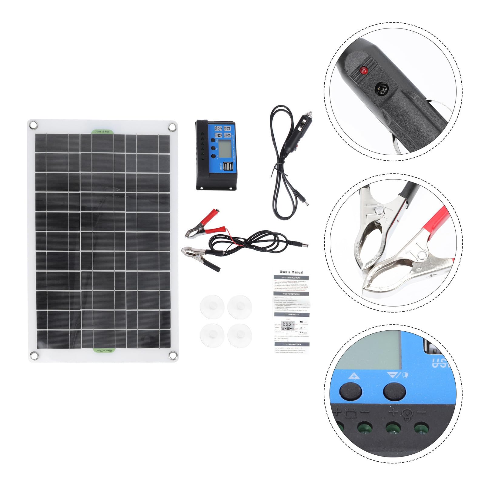 Kit Pannello Solare in Polietilene 36 Celle 20w per Camper | Carica 12v, Alta Efficienza, Facile da Trasportare, per Campeggio e Impianti Stradali
