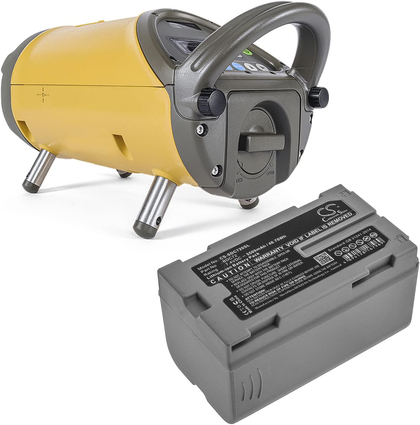 Cameron Sino Battery for Sokkia 3D Layout Navigator LN-150 Pipe Laser TP-L6 Topcon Total Station GM-52 RC-5 PN:Topcon 5500mAh / 40.70Wh