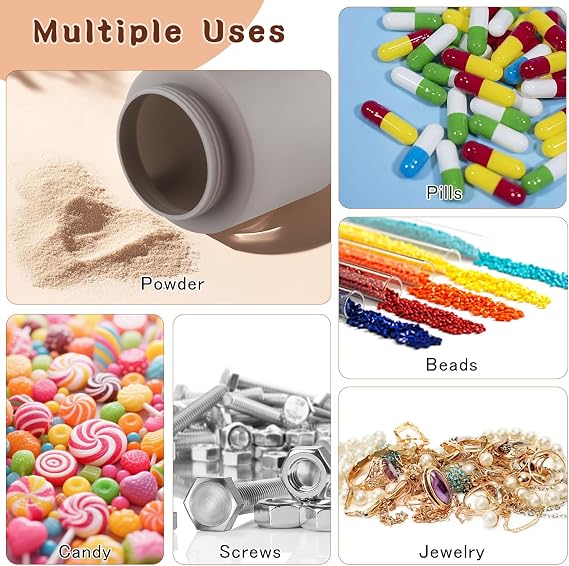2 Pcs 500g/16.9oz Plastic Containers Large Empty Cosmetic Jars Wide Mouth Makeup Sample Storage Pot with Lids for Lotion Cream Makeup - Grey