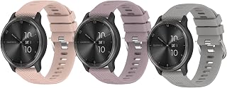 Lemspum Pulseiras esportivas de silicone compatíveis com Garmin Vivomove Trend/Vivomove Sport/Vivomove Style Hybrid Smartwatch, Venu Sq/Sq2, Venu 2 Plus Alça macia de substituição Tamanho único 14 cm a 22 cm