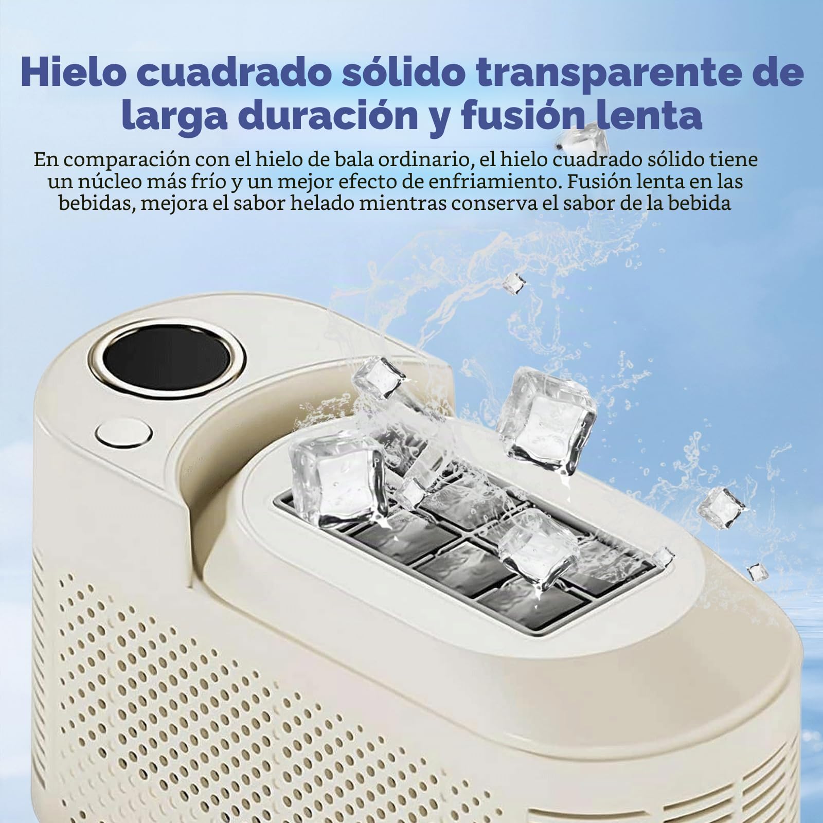 Máquina De Hielo De 8 Cubos En 10 Minutos, Silenciosa Máquina De Hielo Encimera, Máquina De Hielo Portátil Para Camping, Coche, Hogar Y Oficina (Morado)