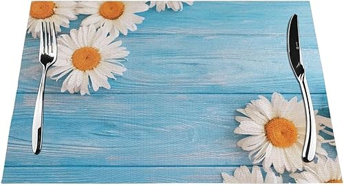 Miniatura 2 de Juego de 4 manteles individuales de girasol para mesa de comedor, lavables de 12 x 18 pulgadas, decoración de cocina, antideslizantes, resistentes