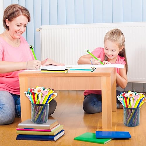 Miniatura 12 de 30 bolígrafos de tinta negra de gel de dibujos animados, bolígrafos de escritura Kawaii aleatorios, bolígrafos de estilos surtidos para escuela