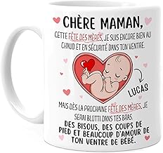 Cupdarling® Mug Future Maman Personnalisé - Chère Mamie Cette Fête Des Mères Je Suis Encore Dans Le Ventre De Maman - Tasse Cadeau Fete Des Meres - 330 mL Céramique