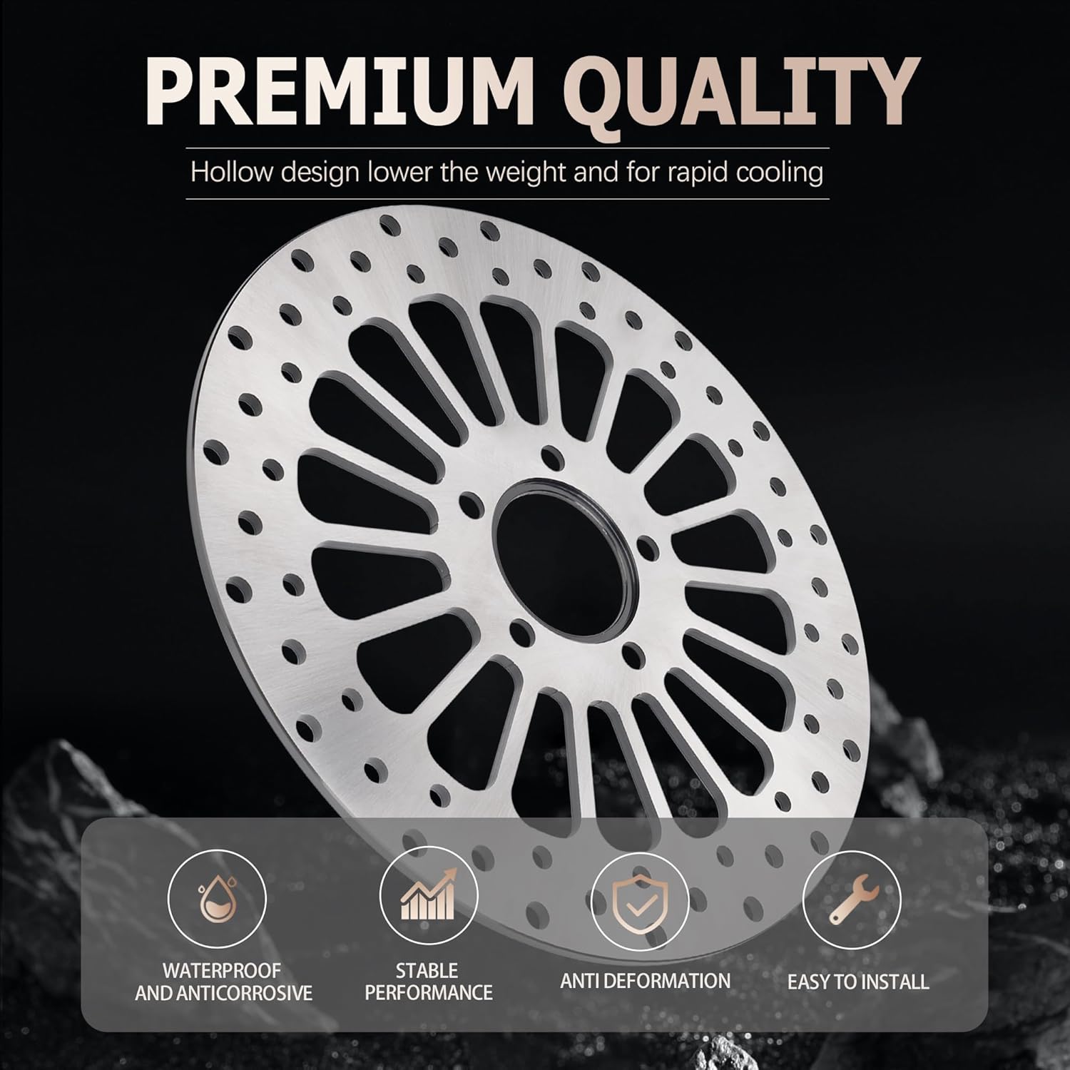 Brake Disc Rotor Rear 11.5'' Fit for Harley Davidson Touring Sportsters Softails Dyna Early Super Glide 1984-2020, Update 420 Stainless Steel Motorcycle Brake Rotor