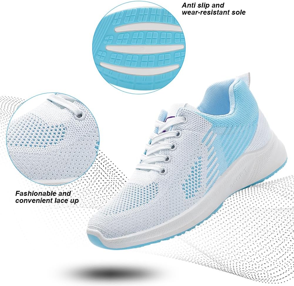 Padgene Womens Sneakers Lightweight Tennis Walking Shoes Sports Running Shoes for Woman Mesh Breathable Gym Fashion Sneakers Athletic Comfortable Casual - Image 4