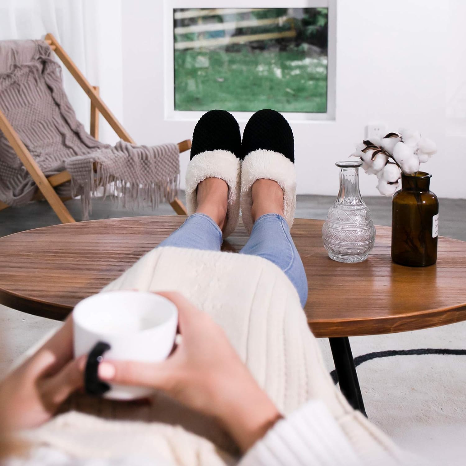 Ultraideas women's comfort coral fleece memory foam slippers Clearance