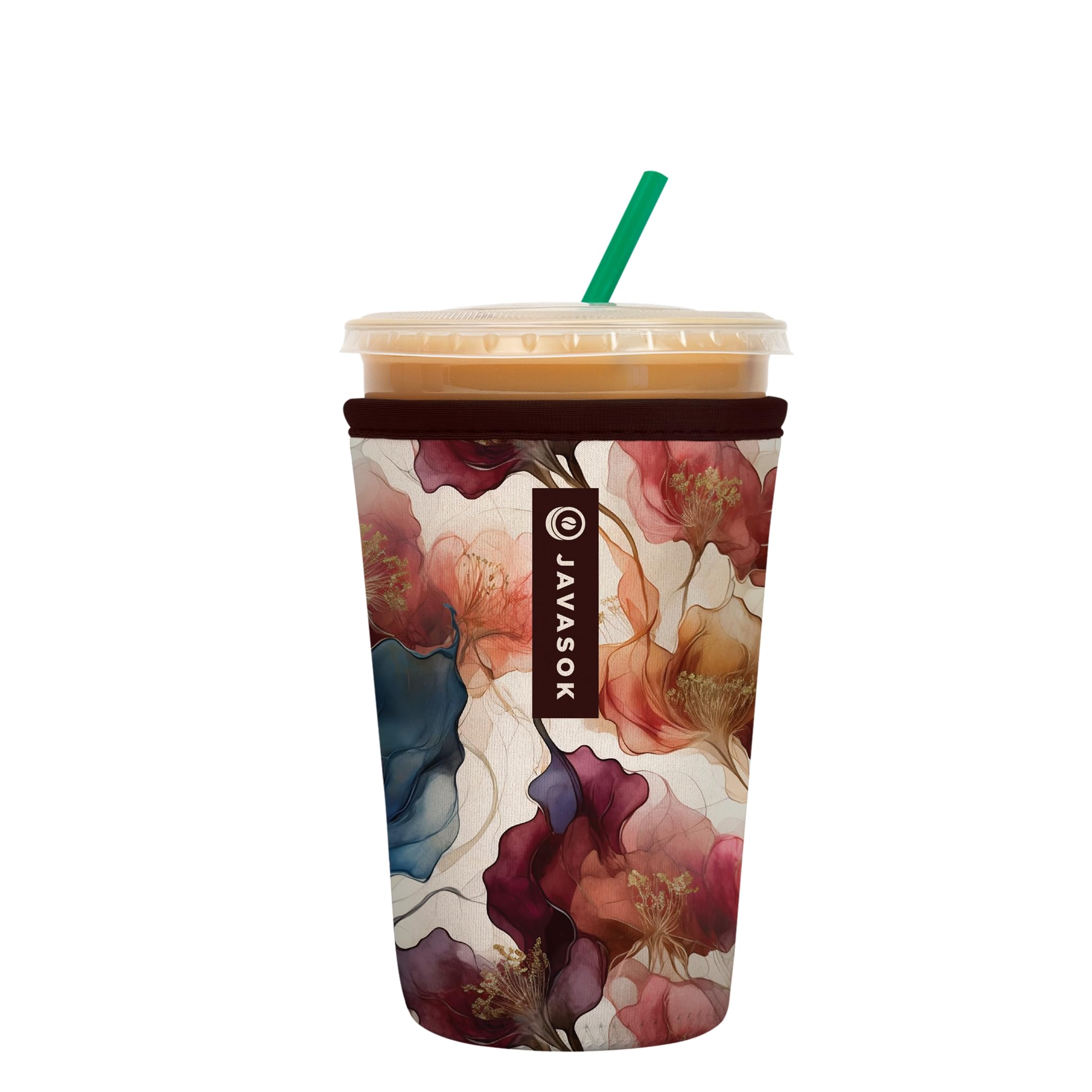 Sok It JavaSok Iced Coffee &amp; Cold Soda Insulated Neoprene Cup Sleeve (Watercolor Whisper, Medium: 22-28oz)