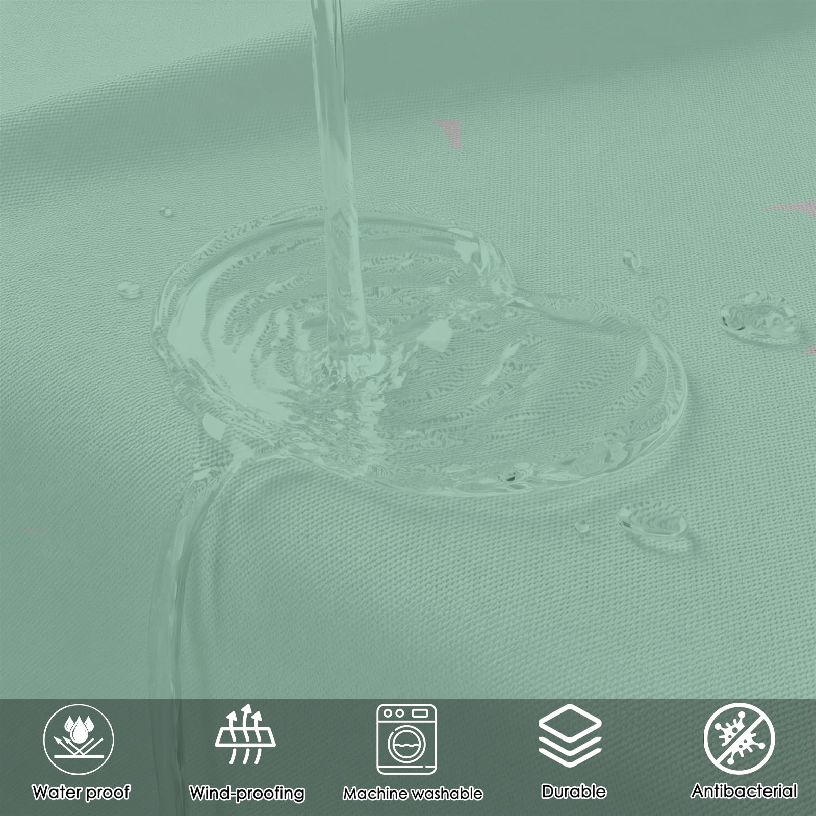 Cortina Ducha 90 x 230 cm Cortina de Baño Impermeable - Resistente Al Moho y Al Moho, Tela Repelente Agua, 100% Poliéster, con Ojales y Anillos, Verde Claro