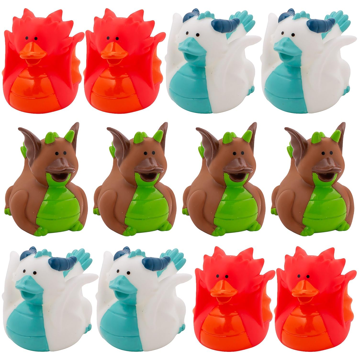 Fun Express Dragon Rubber Duckies (Set of 12) Medieval Party Supplies