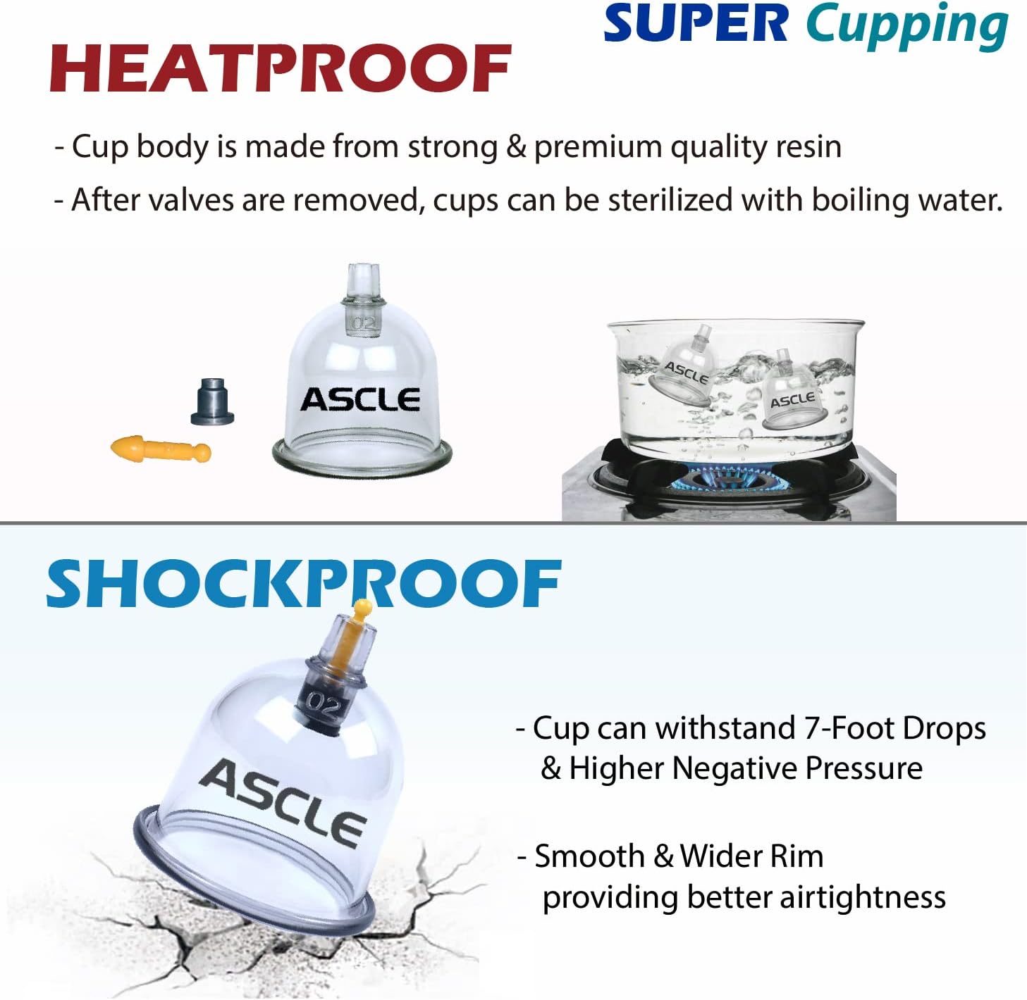 ASCLE Cupping Set w/Extra Thick Super Cup, 12-Cup