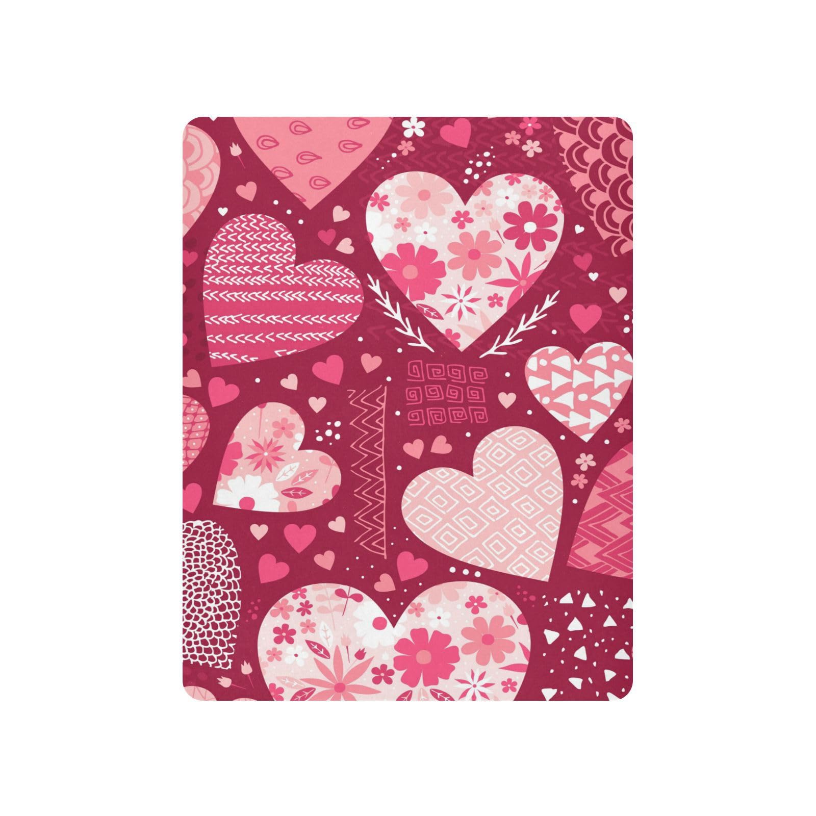 Moudou Valentine's Day Love Heart Playard Sheet for Boy Girls, Soft Breathable Fitted Toddler Sheet for Standard Playard Bed Mattress, 39 x 27 x 5 Inch