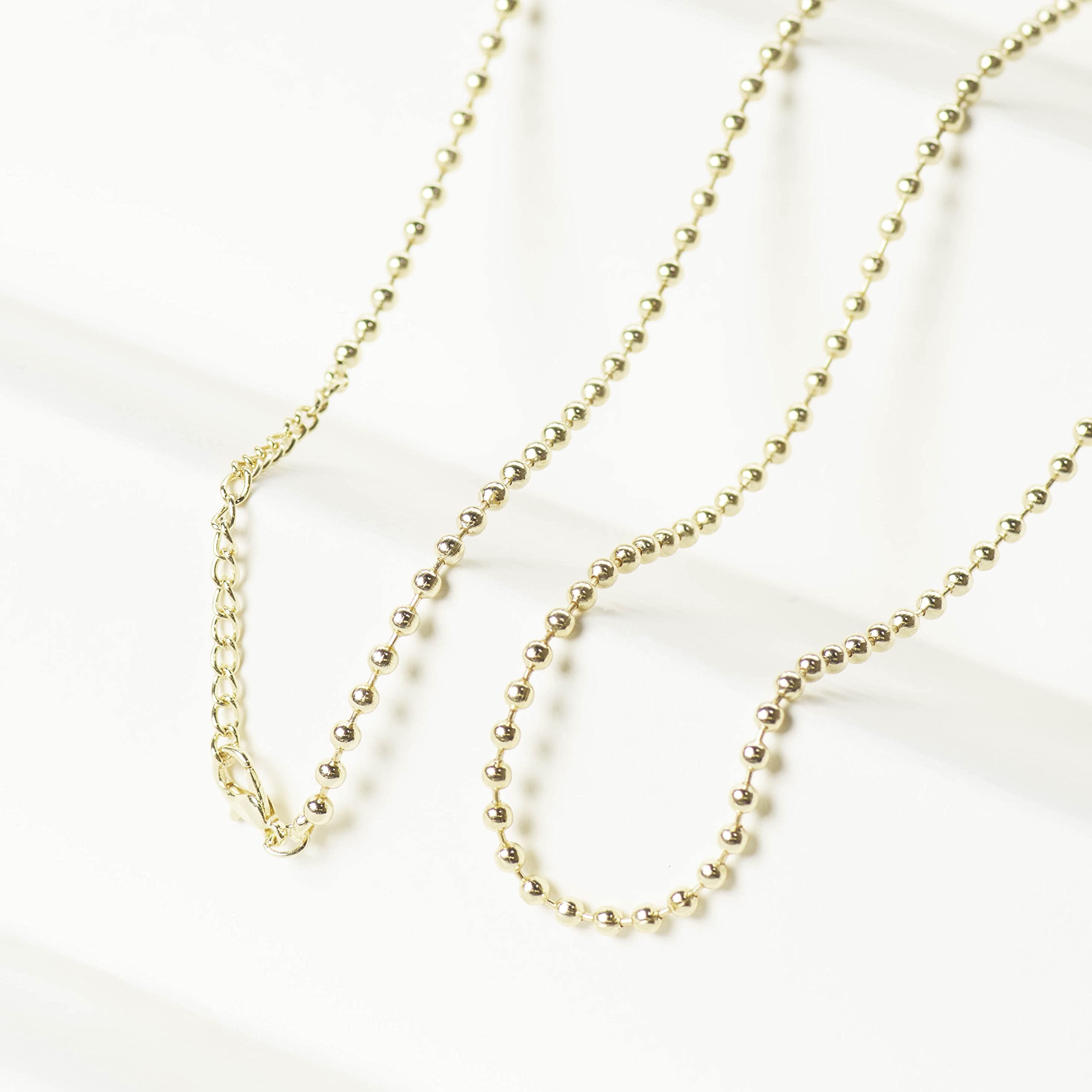 SATRA TRADERS | Size : W-3mm L-20inch 06pcs Ready Ball Chain with Jumpring and Lobster