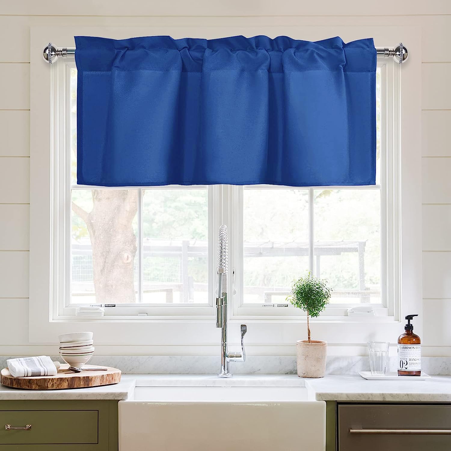 XWZO Kitchen Valances Curtains for Windows Living Room Bedroom Bathroom Toppers