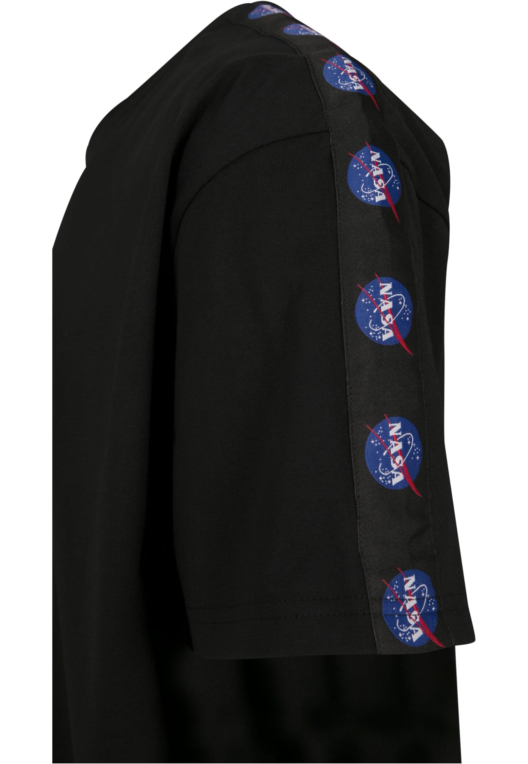 Mister Tee Herren NASA Logo Taped T-Shirt, Black, XL - Image 3