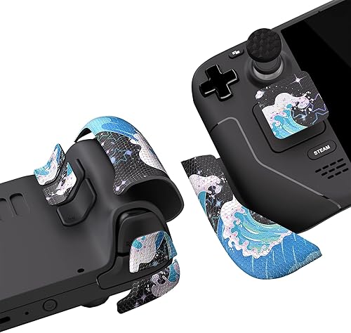 Miniatura 5 de PlayVital Almohadillas de goma suave con textura profesional para cubierta de vapor, trackpads para mejorar el agarre de la piel, botón trasero,