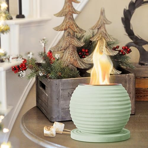 Miniatura 4 de Cuenco de cerámica para fogata de mesa para interiores, mini mesa personal, estufa portátil de alcohol para frotar llama para hacer olores al aire