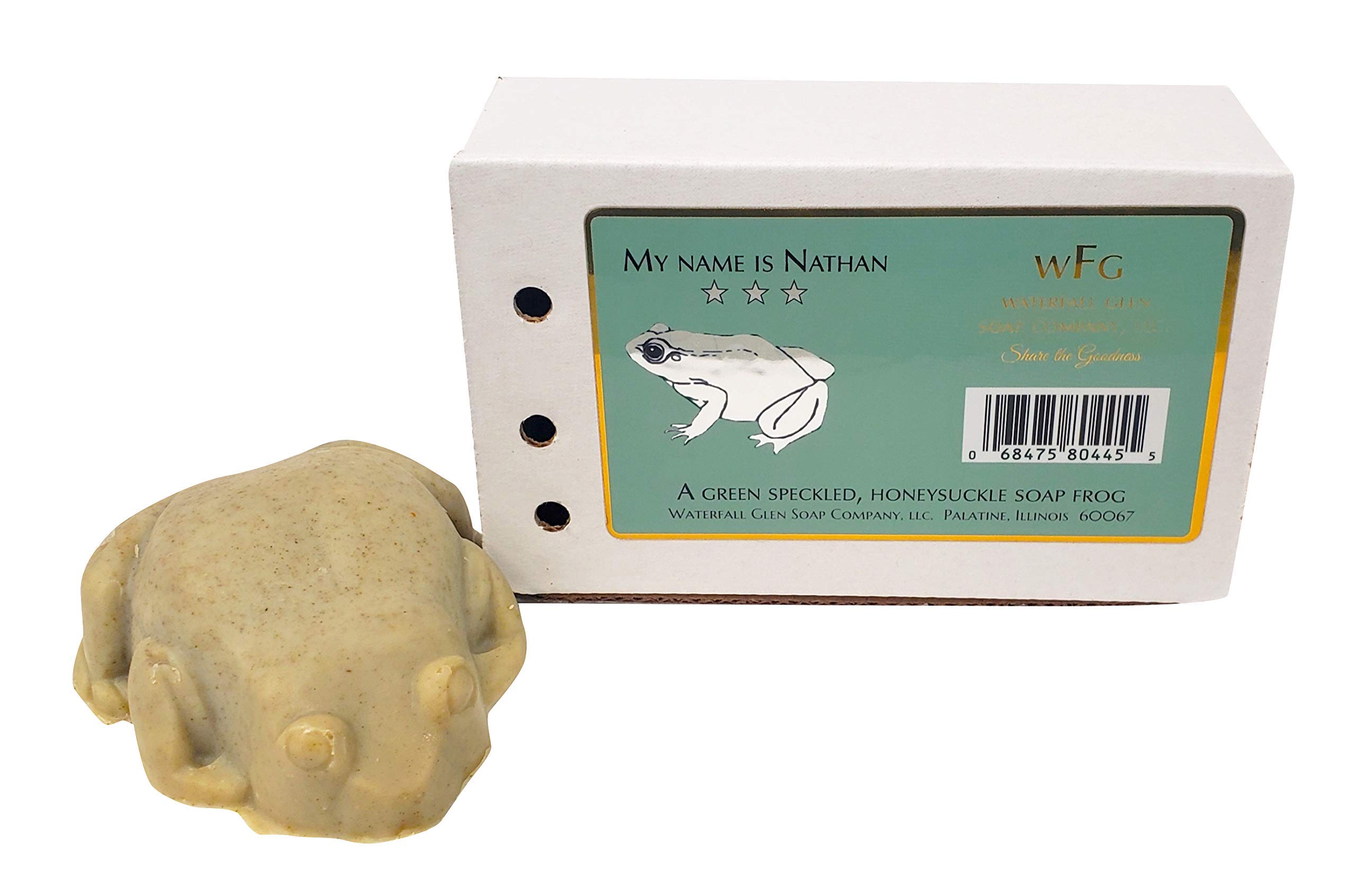 WFG WATERFALL GLEN SOAP COMPANY, LLC. SHARE THE GOODNESSNathan frog , honeysuckle natural, vegan frog bath with shea butter
