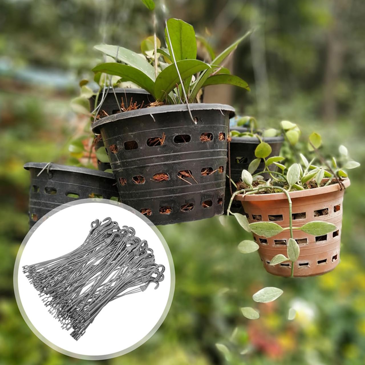 DOITOOL Lot de 30 crochets en plastique à suspendre pour pot de fleurs avec crochet pour mangeoires à oiseaux, tableaux noirs, panneaux d'affichage, jardinières, lanternes