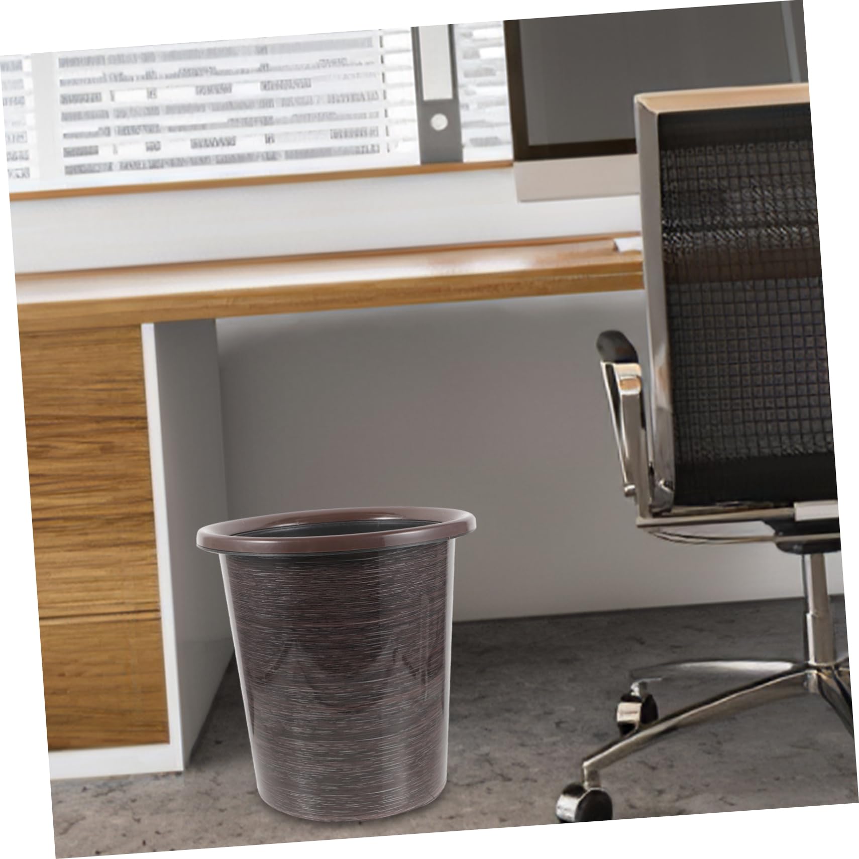 ABOOFAN 1pc Garbage Can Vintage Waste Bin Plastic Garbage Bin Waste Container Recycling Bins Coffee Flower Bucket Durable Clear Waste Bucket Under Sink Bin Trash Can Pp Office Wooden, R07T469E01OYES