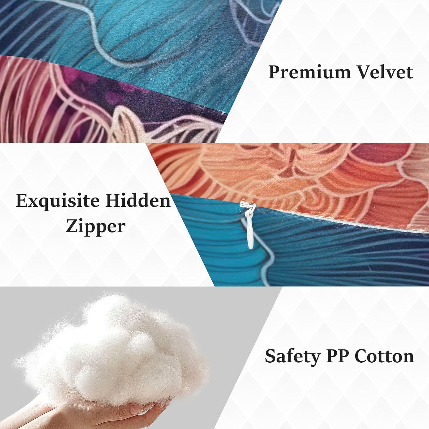 Colorful Line Flower Human-Shaped Pillow Soft Body Pillows Washable Velvet Pillows for Anxiety Relief Sleeping Cuddling & Support