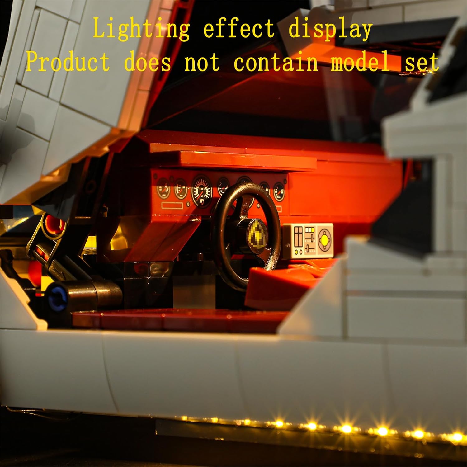 GEAMENT LED Light Kit Compatible with Lego Lamborghini Countach 5000 Quattrovalvole - Lighting Set for Icons 10337 (Model Set Not Included)