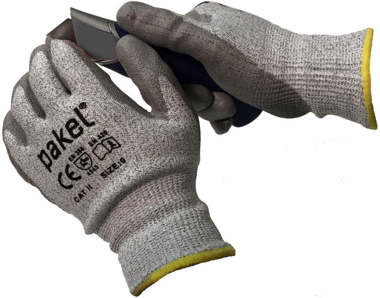 Pakel High Performance En388 CE Level 5 Cut Resistant Knit Wrist Gloves (Size 8 / Medium / 10 Pairs)