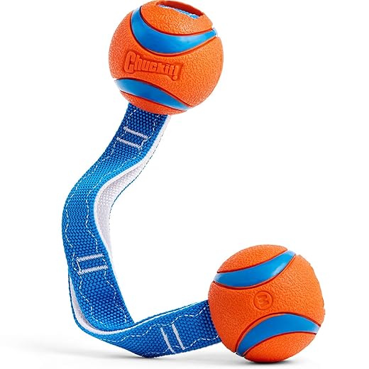 Chuckit Ultra Duo Tug Dog Toy, Medium Indoor and Outdoor Dog Ball for Dogs 20-60 Pounds