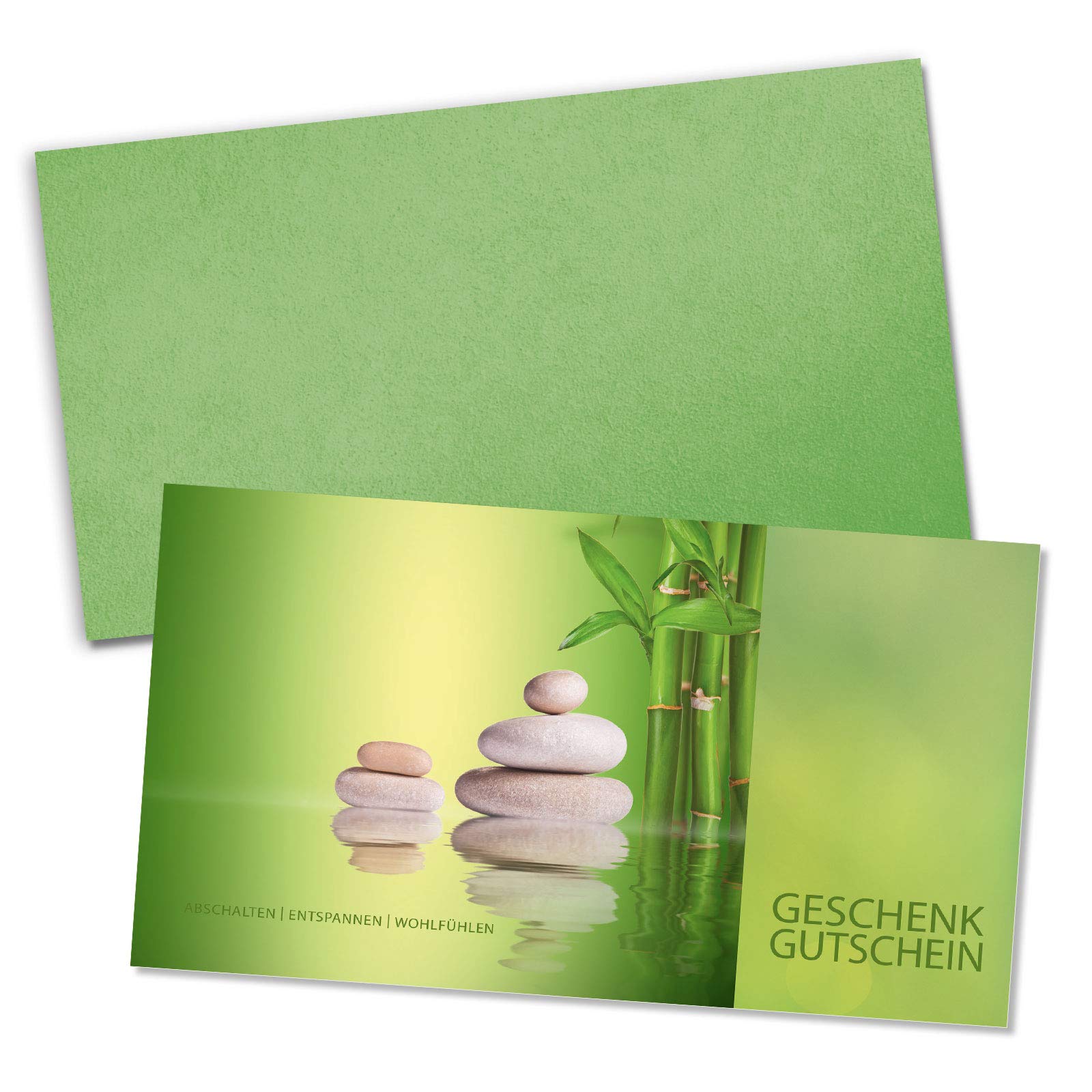 Gutschein-Set. 100x Gutschein + Kuvert. Für Kosmetiksalons Massage Wellness und andere Firmen, blanko zum selber Ausfüllen.