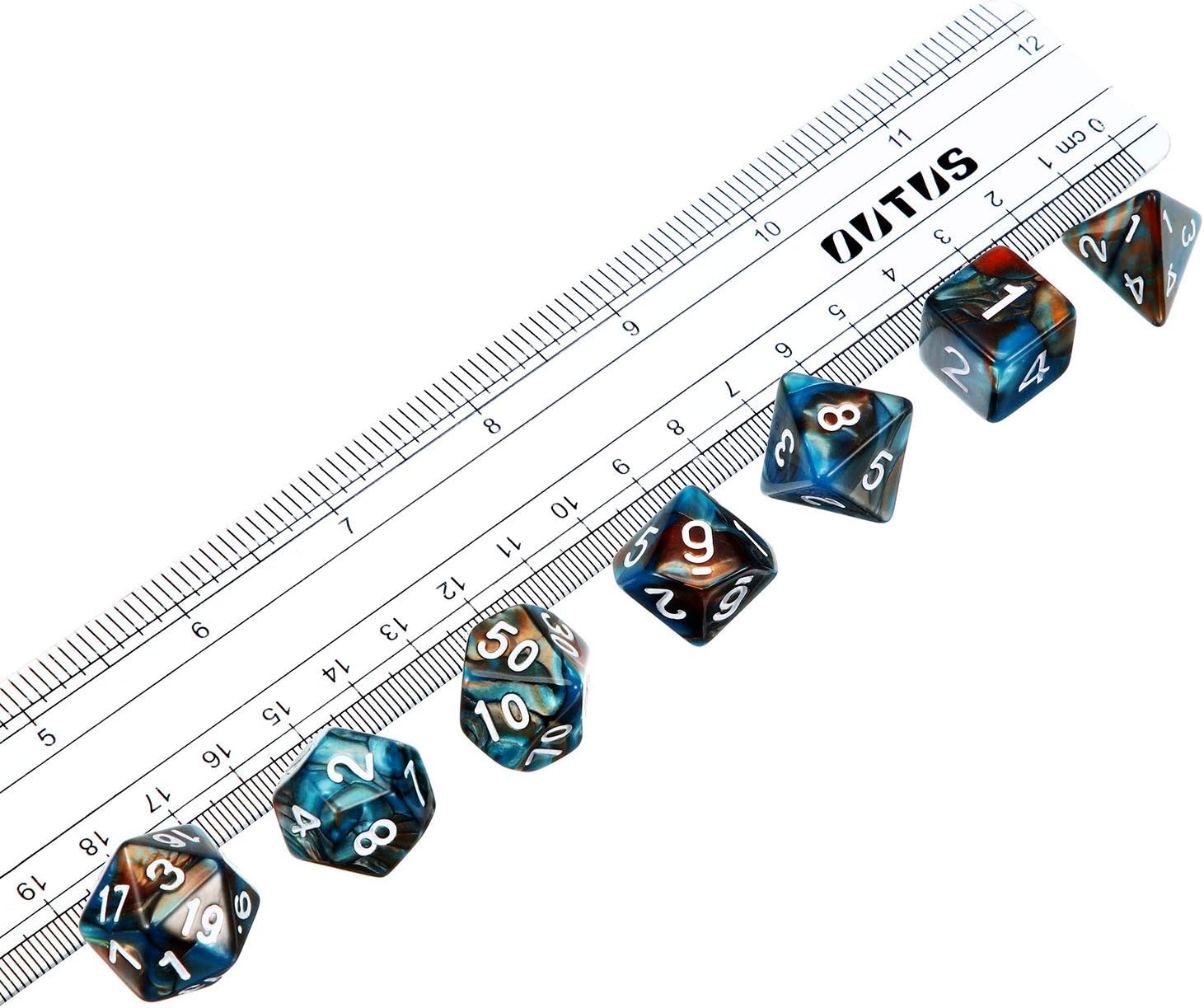 14 Pieces 7-die Dice Set Polyhedral Dice Compatible with Dungeons and Dragons with Black Pouch
